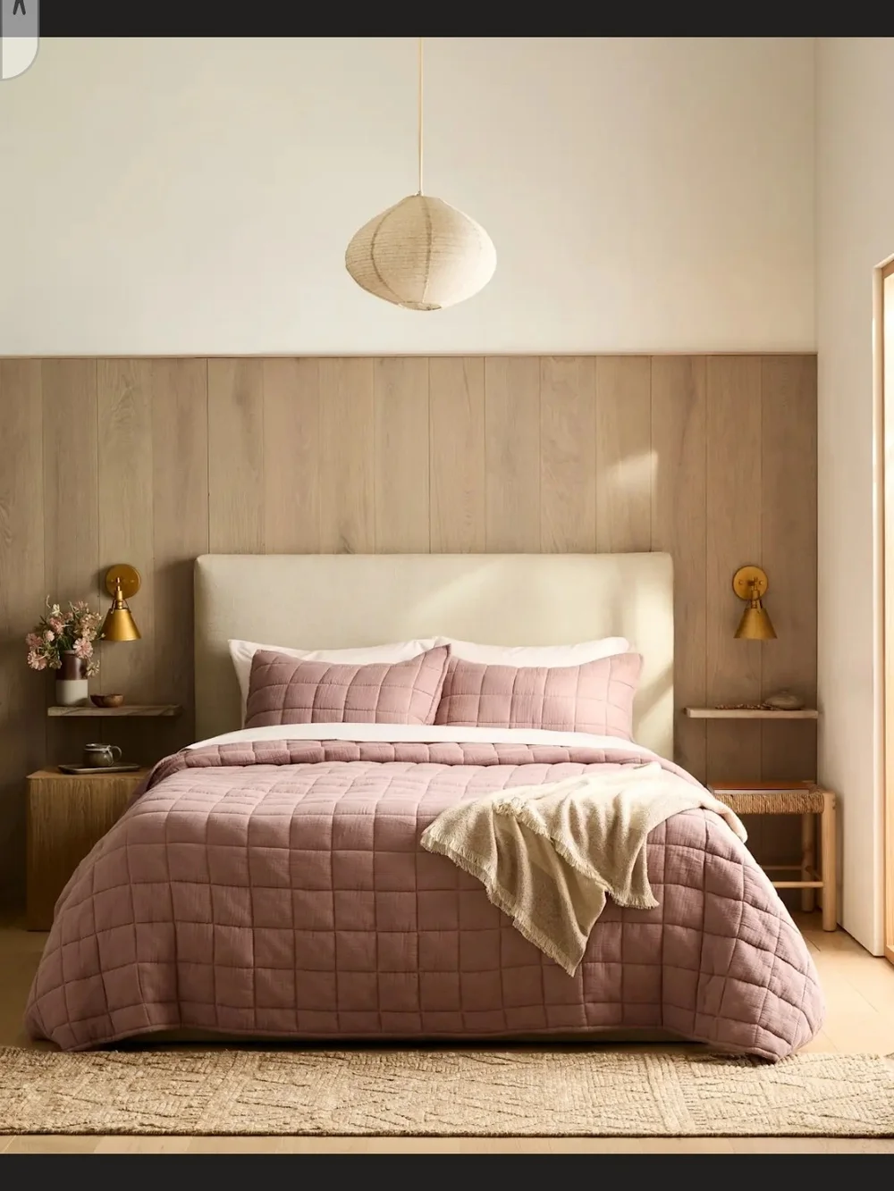 Quince Fig Organic Cotton Box Quilted King Bedspread